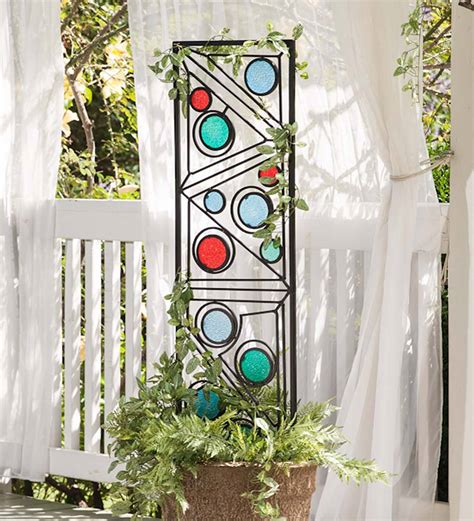 This awesome gardening option will greatly support your many plants and vegetables throughout the season, making it much more vibrant. Geometric Metal and Glass Trellis | Eligible for ...