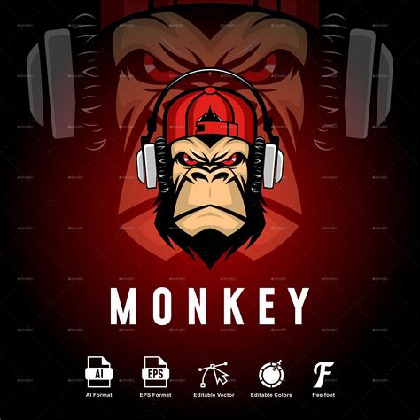 Monkey Logo | Monkey logo, Logo templates, Monkey gambar png
