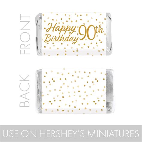 90th Birthday Candy Wrappers For Miniature Chocolate Bars Etsy