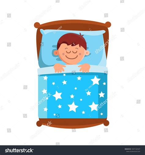 Little Boy Sleeping Bed Sweet Dreams Stock Vector Royalty Free