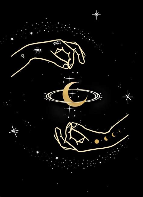 Celestial Hands Art Print In 2020 Moon Stars Art Celestial Art