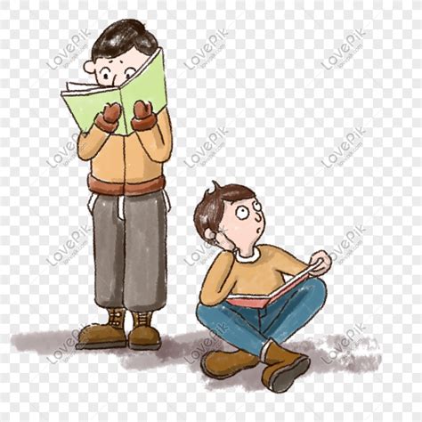 Two Boys Studying In Class Learning Education Cartoon Illustrati Png