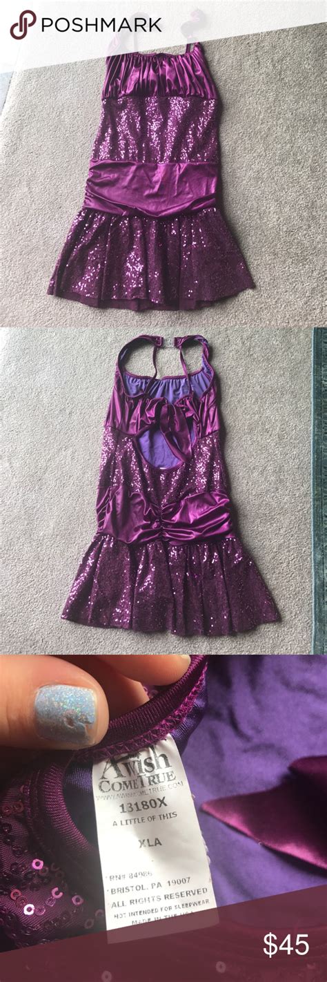 Purple Sequined Dance Costume Worn Once For A Dance Recital Comes With