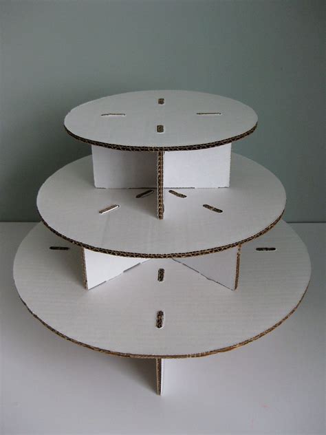 Unfinished Three Tiered Cardboard Cupcake Stand Do It Yourself 1550