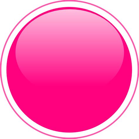 Glossy Pink Circle Button Clip Art At Vector