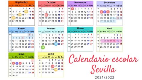 Calendario Escolar 20212022 Sevilla