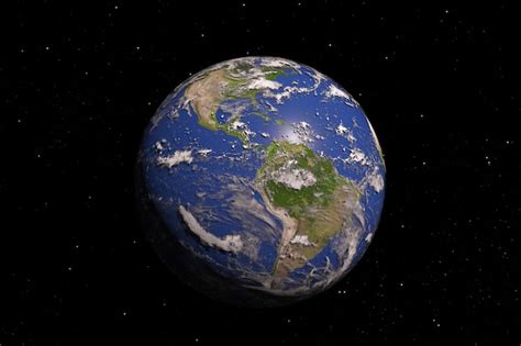 Premium Photo Blue Planet Earth Globe View From Space Elements Of