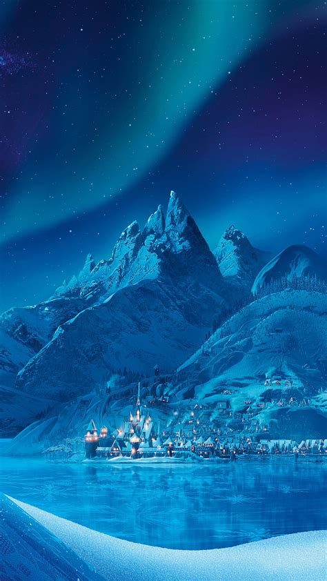 2k Free Download Frozen Blue Castle Ice Lake Light Mountain