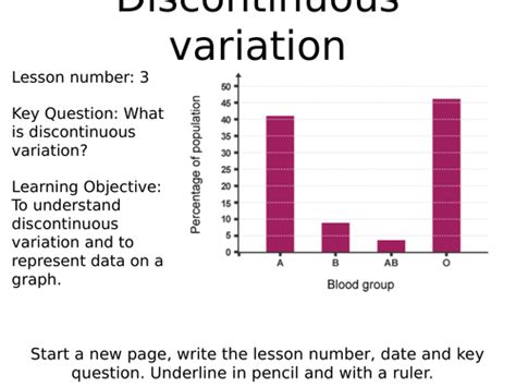 Continuous And Discontinuous Variation Teaching Resources