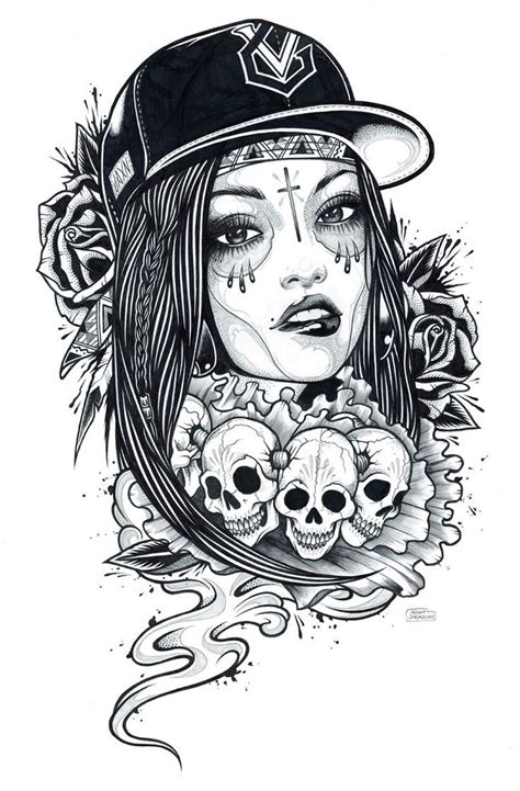 Pinterest Mazlyons Chicano Tattoos Skull Tattoos Girl Tattoos