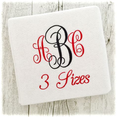 Fancy Monogram Embroidery Fonts Bx Machine Dst Vine Pes Embroidery Monogram Fonts 3 Sizes