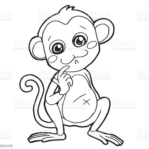 Averigua lo que rey chango (reychango) ha descubierto en pinterest, la mayor colección de ideas del mundo. Cartoon Cute Monkey Coloring Page Vector Illustration ...