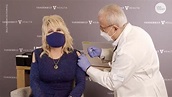 Dolly Parton received her first round of the Moderna COVID-19 vaccine