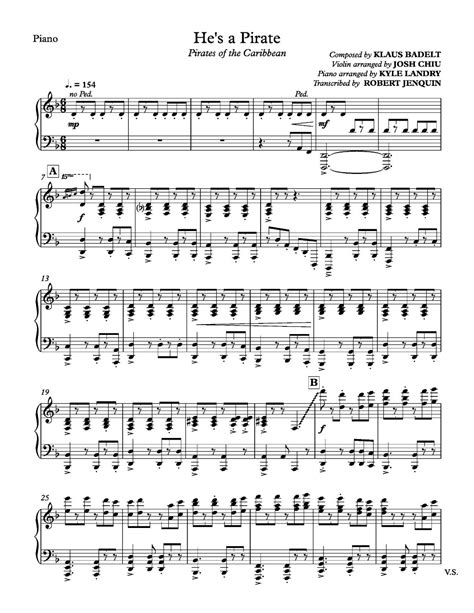 The curse of the black pearl. All Sheets: Pirates of the Caribbean - He's a Pirate - Piano and violin duet (Kyle Landry ...