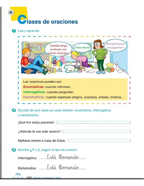 Actividad De Tipos De Oraciones Para Segundo De Primaria Kulturaupice