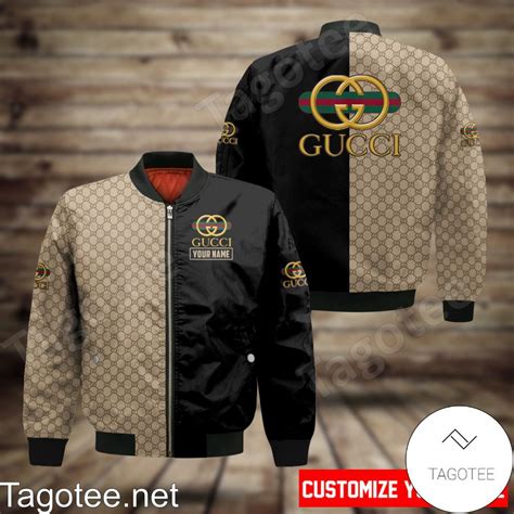Personalized Gucci Monogram On Right Half Bomber Jacket Tagotee