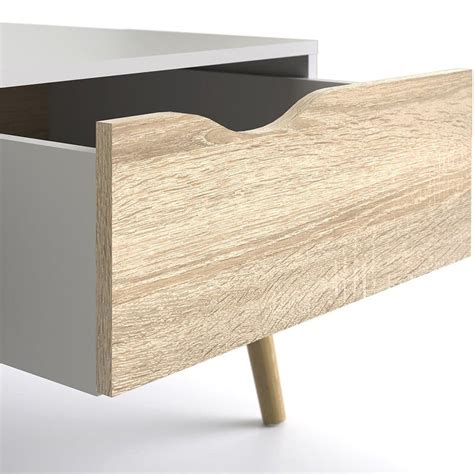 23.62l x 43.31w x 18h. Oslo Coffee table in White and Oak