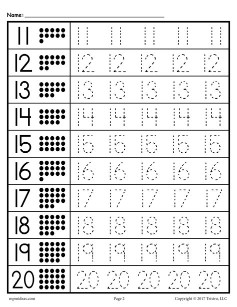 Writing Numbers Worksheet 1 20 Studying Worksheets