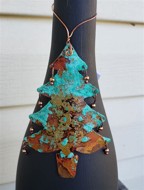 Green Copper Tree Ornament Heather Leigh Designs