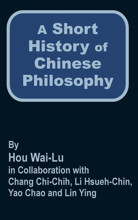 A Short History Of Chinese Philosophy Paperback