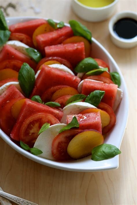 Watermelon Peach Caprese Salad Joy The Baker Bloglovin