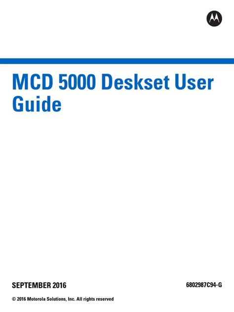 Mcd 5000 Deskset User Guide Pdf Copyright Trademark