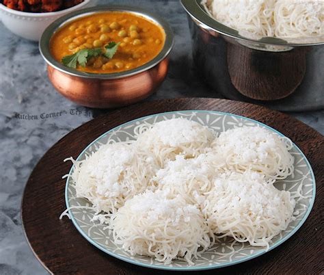 Idiyappam And Pattani Curry String Hopper With Dried Green Peas Curry