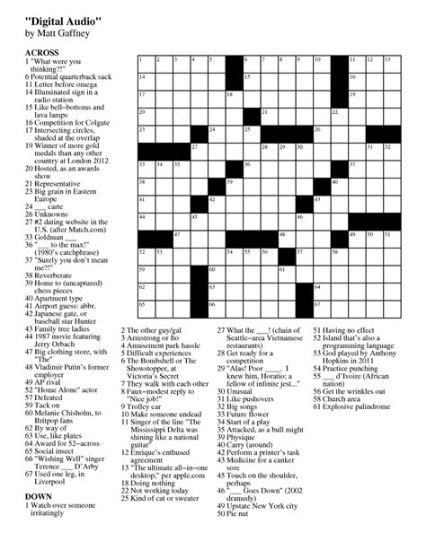 Printable Daily Crosswords For January Printable Crossword Puzzles My