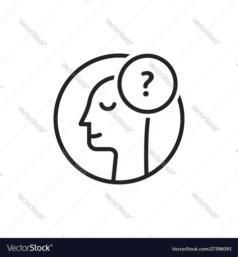 Doubt Logo With Thin Line Man Royalty Free Vector Image