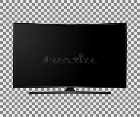 Vector Uhd Smart Tv With Black Curved Screen On White Background Stock