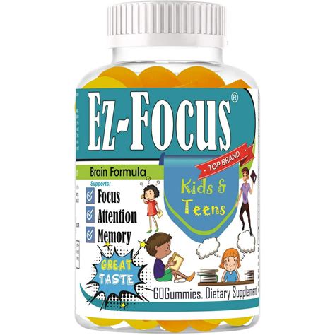 Kids Brain Focus Chewable Gummies Supplements Attention And Memory Help