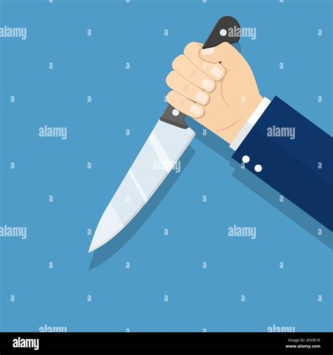 Hand Holding Knife Vector Illustration Stock Vector Image And Art Alamy
