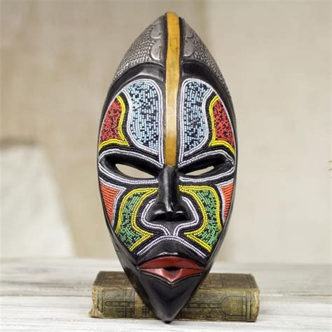 Handmade African Wood Bantu Zulu Mask Ghana Free Shipping Today