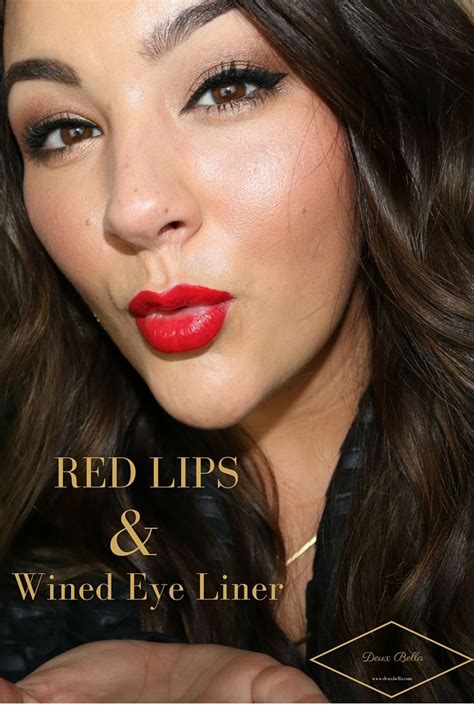 Holiday Makeup Tutorial Red Lips Classic Winged Eye Liner Black