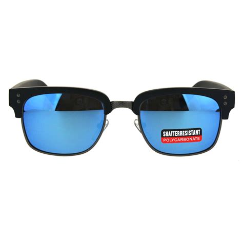 mens luxury half horned rim rectangular modern designer sunglasses ebay
