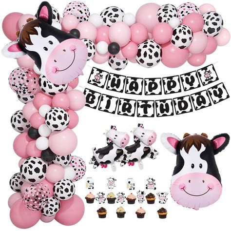 Buy Amandir 117pcs Cow Party Decorations Pink Cow Balloon Garland Arch
