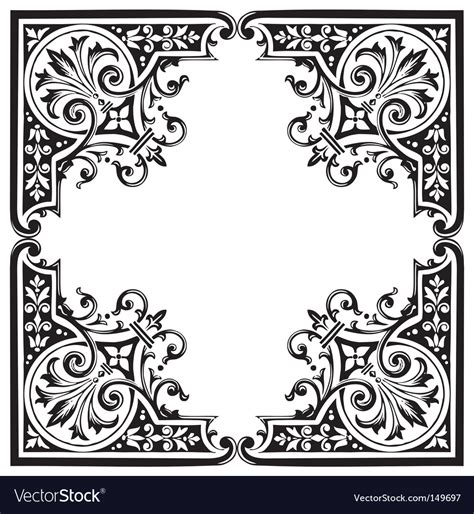Antique Frame Engraving Royalty Free Vector Image