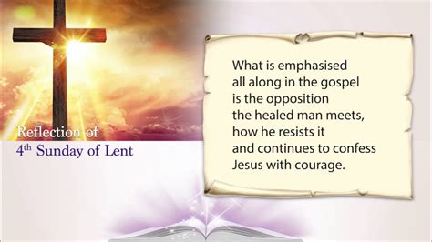 Reflection Of The 4th Sunday Of Lent Youtube