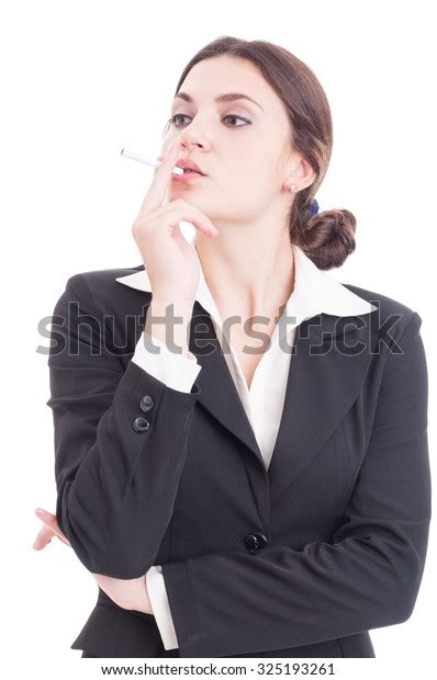 Young Beautiful Business Woman Smoking Cigarette Stock Photo 325193261