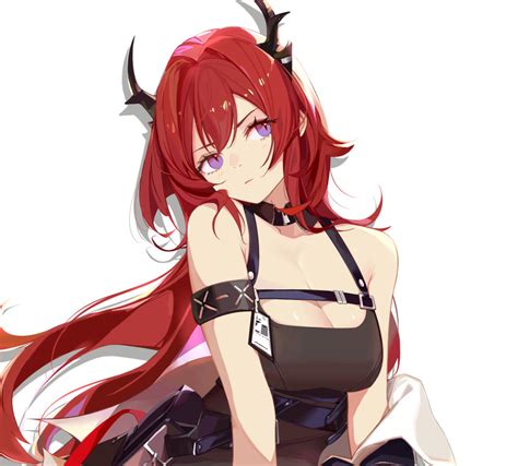 Sirius Enjoliao Surtr Arknights Arknights Commentary Highres Girl Armband Bare