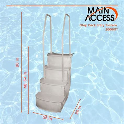 Simple Convenient Entry Steps Featuring No Swim Zoneladder Adjusts 48