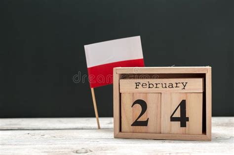 February 24th Day 24 Of February Month Calendarflat Lay Top View