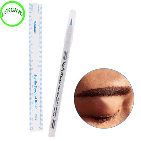 Double Head White Surgical Skin Measuring Marker Eyebrow Tattoo Measure