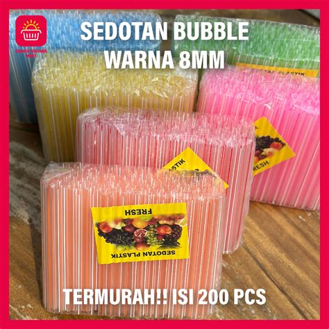 Jual Sedotan Bubble Tea Boba Jus Pop Ice Mm Sedotan Bubble Mm X Cm