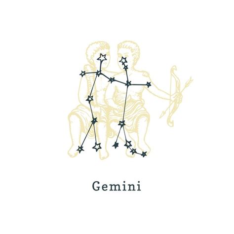 Premium Vector Zodiacal Constellation Of Gemini On Background Of