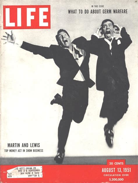 Cover Martin And Lewis Life August 13 1951 Unframed Page Size Approx10