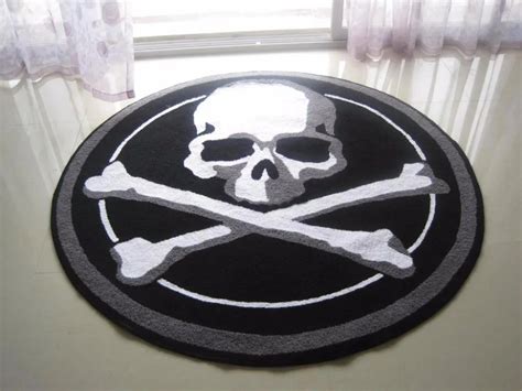Hand Hooked Halloween Scary Skull Mat Living Door Mats Carpet Supplies