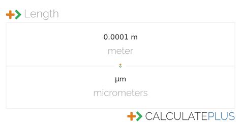 Conversion Of 00001 M To Micrometers Calculateplus