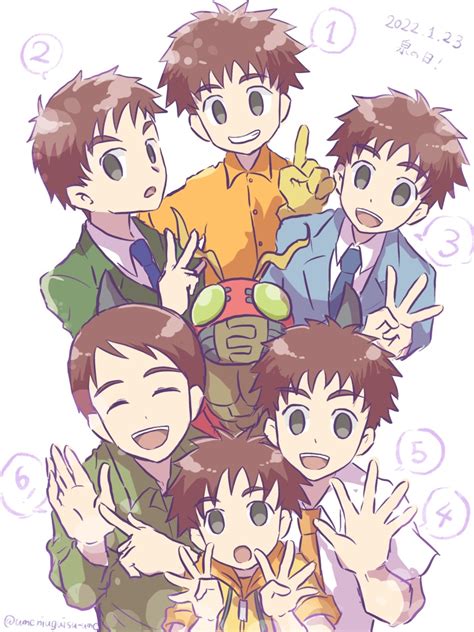 Izumi Koushirou Tentomon Digimon Absurdres Highres Age Progression