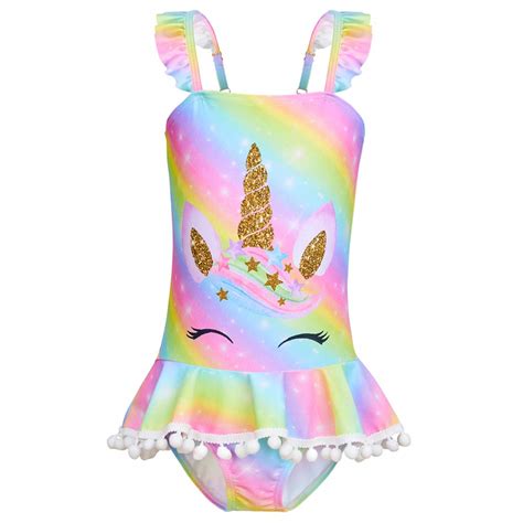 Buy Girls Swimming Costume One Piece Swimsuit Unicorn Bathing Suit